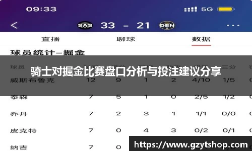 骑士对掘金比赛盘口分析与投注建议分享